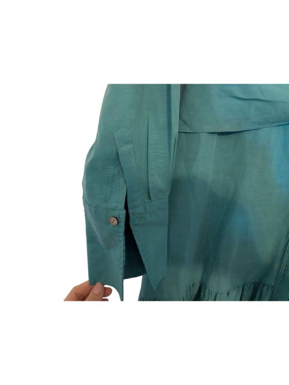 Kobi Halperin Womens Blue Linen Blend Long Sleeve Shirt Dress Size M - Picture 9 of 16